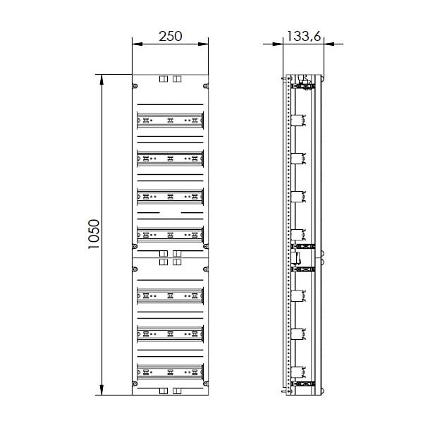 ABN Verteilerfeld 1V 7xGerätetragsch. VR17